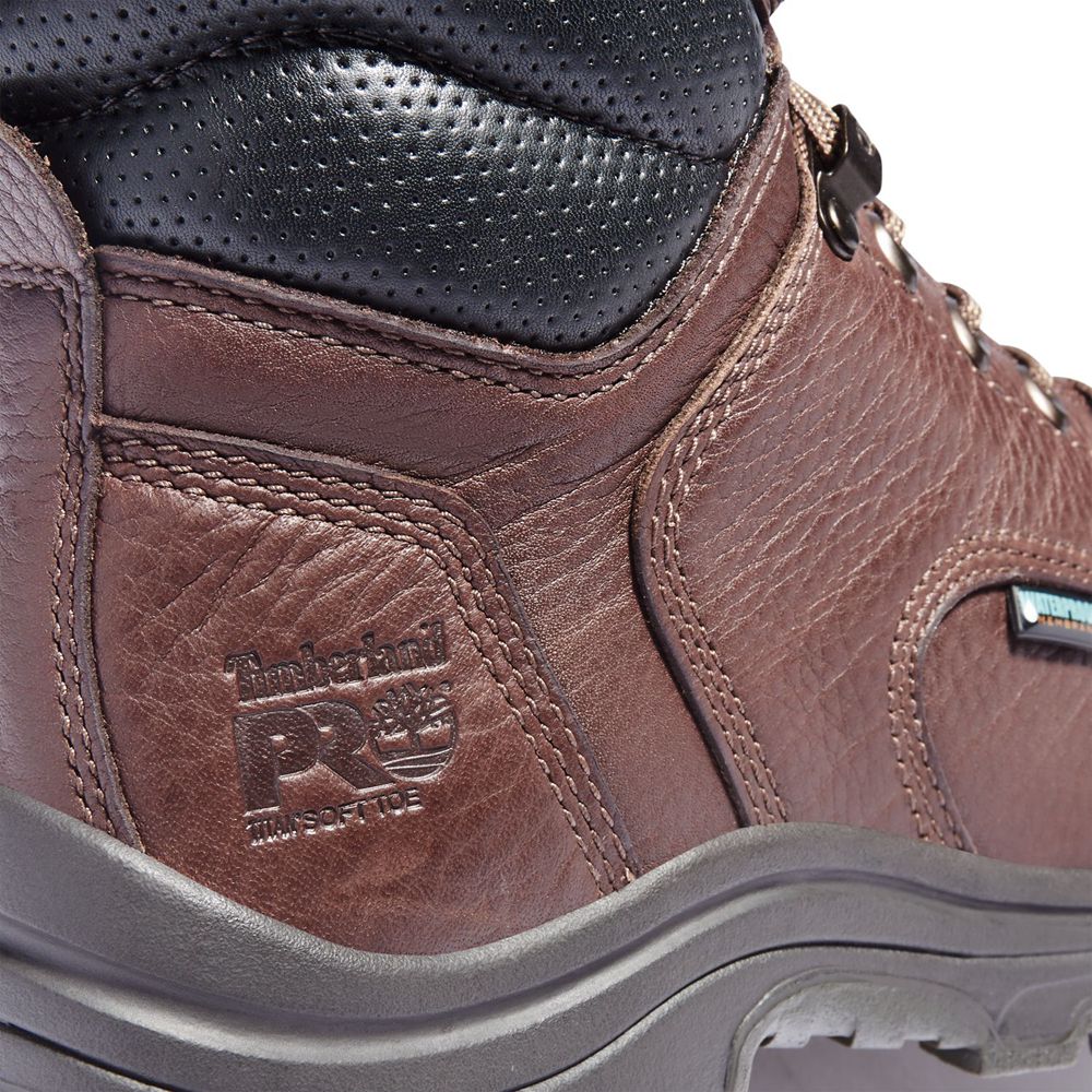 Botas de Trabajo Masculino - Timberland Pro® Titan® 6\" Soft Toe - YRUIV8940 - Marrom Escuro